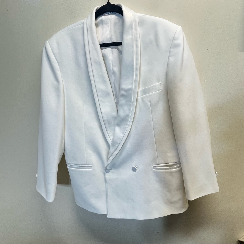 Oscar De La Renta Formal Double Breasted White Blazer - Picture 7 of 16